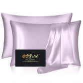 DKBslik front packaging in lavender showing elegant gift box and two pillowcases benefiting presentation