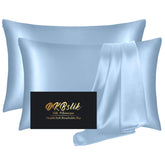 DKBslik front view haze blue pillowcases showing elegant finish and comfort
