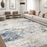 DMOYEST front view of 8x10 rug showing beige blue design and welcoming look