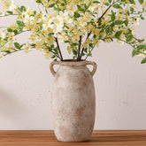 Dobbyby front view of 12-inch terracotta vase showing shape and finish