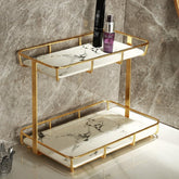 Dobbyby front view showing organized perfumes and cosmetics, maximizing countertop space