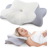 DONAMA front view of pillow showing ergonomic contour and support