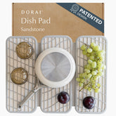 Dorai stone dish pad front view showing sandstone finish and quick drying benefit