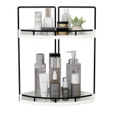Dorhors front view corner shelf showing compact storage and neat organization