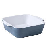 DOWAN airy blue front view showing pan and handles for elegant serving