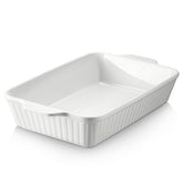 DOWAN front view soft white casserole dish showcasing classic look and durable build