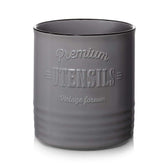 DOWAN front view of grey ceramic utensil holder showing neat organization benefit