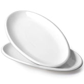 DOWAN 14-inch oval platter front view showing clean white presentation and versatility