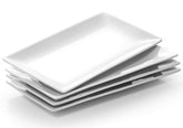 DOWAN rectangular plate front view showing clean presentation and durable look