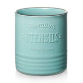 DOWAN turquoise ceramic holder front view showing organized utensils and easy access