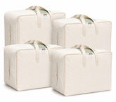 DoYiKe front view of soft canvas storage bag showing zipper and window, ideal for neat organization