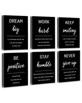 Drsoum framed front view showing six motivational prints and clean layout