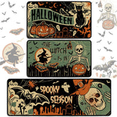 Drydiet front view of full three-piece set showing vintage Halloween graphics and coordination