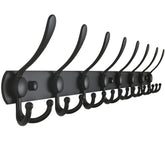 Dseap front view of coat rack showing full 29.5-inch rail and black finish, saves entryway space