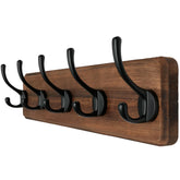 Dseap front view of rack showing five double hooks and neat finish for organized entryways