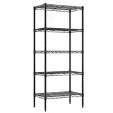 DUMOS front view assembled shelves showing sturdy storage and space-saving benefits