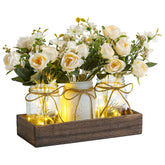 DUOER wood tray front view showing rustic finish and sturdy base for display