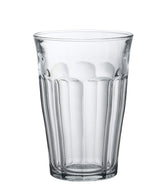 Duralex Picardie front view of six clear tumblers showing stackable benefit