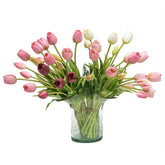 DUYONE tulips front arrangement showing full bouquet and bright color