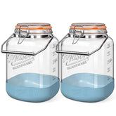 Dwbligt front view showing both jars and included lids for clear pantry display