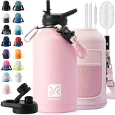 DYSANKY 64oz bottle front view showing capacity and sleek finish benefits portability