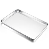 E-far front view of large cookie sheet showing size and sturdy build benefits
