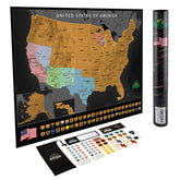 Earthabitats front view of US map showing colorful states and flags for easy display