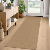 EARTHALL front view of orange tan brown runner showcasing warm colors and style