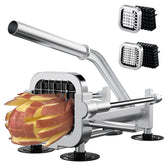 Eascandy front view of stainless fry cutter showing sturdy build and space-saving profile