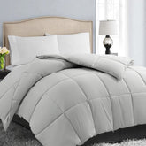 EASELAND front view on bed showing full king coverage and clean look