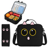Easozoom front view of black lunch bag showing roomy compartment benefit