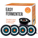Easy Fermenter front view of four-pack lids showing kit and packaging benefit convenience