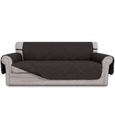 Easy-Going front view showing full chocolate sofa cover and clean finished look