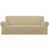 Easy-Going front view showing beige slipcover protecting sofa
