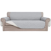 Easy-Going front view showing light gray and ivory reversible cover benefits protection