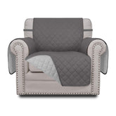 Easy-Going front view gray chair cover showing full protection and neat fit