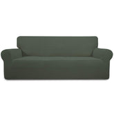 Easy-Going front view olive green cover showing full sofa fit and refreshed look