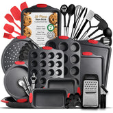 EATEX complete set front view showing all pans and utensils, organized for quick cooking