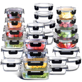 EATEX front packaging of 48pc glass set showing complete kit and storage benefit