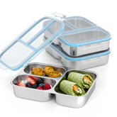 EC-Gaze front view of three-compartment snack container showing lid and compartments for easy packing
