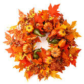Ecerangus front door wreath showing full autumn curb appeal