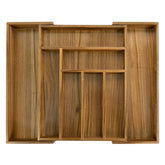 EcoFives acacia front view showing elegant organizer and tidy compartments for fast access