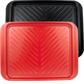 ECOIOU front view set showing red and black trays for organized grilling