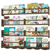 ECOOCE front view of 34-inch shelves showing organized books and decor, space-saving benefit