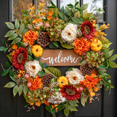 EcoRing front view 24-inch autumn wreath boosting curb appeal