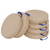 ECR4Kids front view of six sand round cushions showing compact set and portability