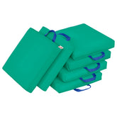 ECR4Kids front view of emerald cushions showing neat classroom seating benefit