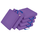 ECR4Kids front view of six purple cushions showing bright classroom seating benefit