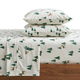 Eddie Bauer sheet set front packaging showing Deer Hollow Green and included pieces for easy selection