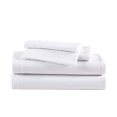 Eddie Bauer front view of queen sheet set showing coordinated pattern and fit